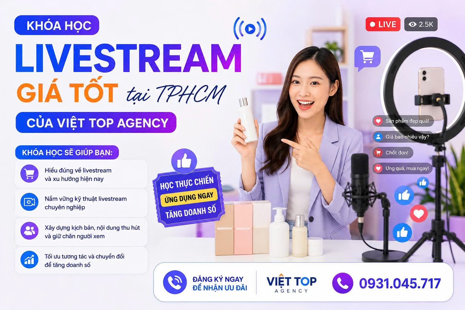 khóa học livestream