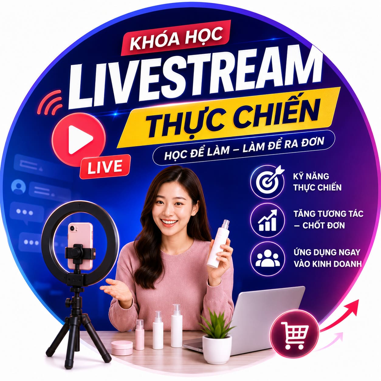 khóa học livestream thực chiến