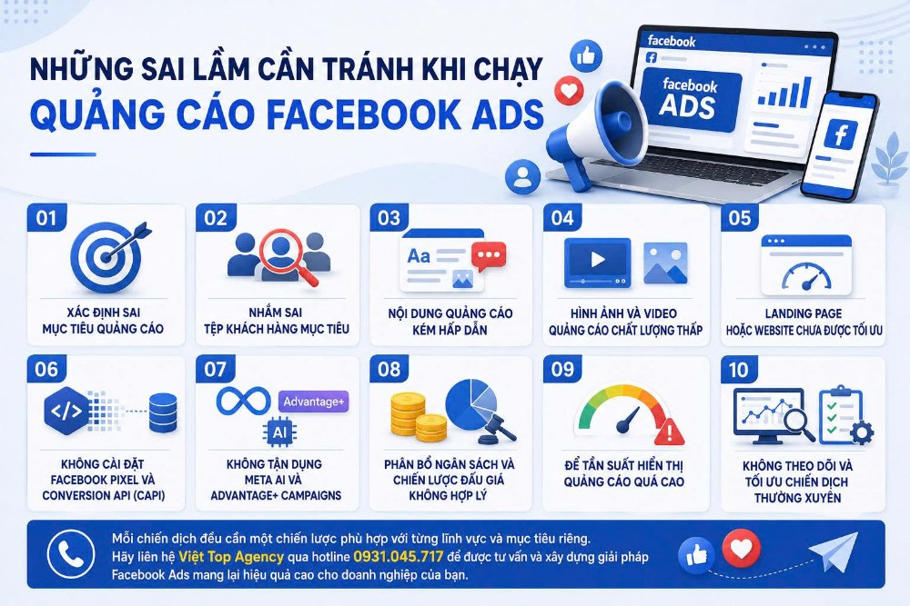 Những sai lầm cần tránh khi chạy quảng cáo Facebook Ads tại Tân Bình