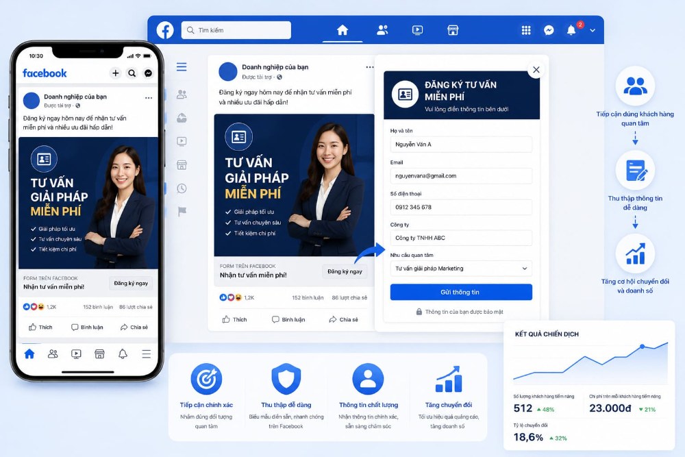 Quảng cáo khách hàng tiềm năng Lead Ads trên Facebook tại Tân Bình