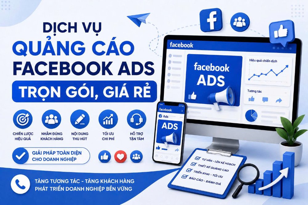 Dịch vụ quảng cáo Facebook Ads trọn gói giá rẻ tại Hóc Môn